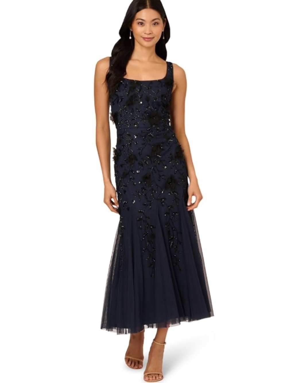 NWT NEW Adrianna Papell Women's Sleeveless Bead Godet Sheath Dress Size 6